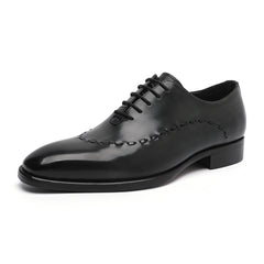 Mens Black Pumps Lace Up Leather Business Formal Dress Shoes