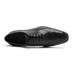 Mens Black Pumps Lace Up Leather Business Formal Dress Shoes