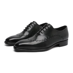 Mens Black Pumps Lace Up Leather Business Formal Dress Shoes