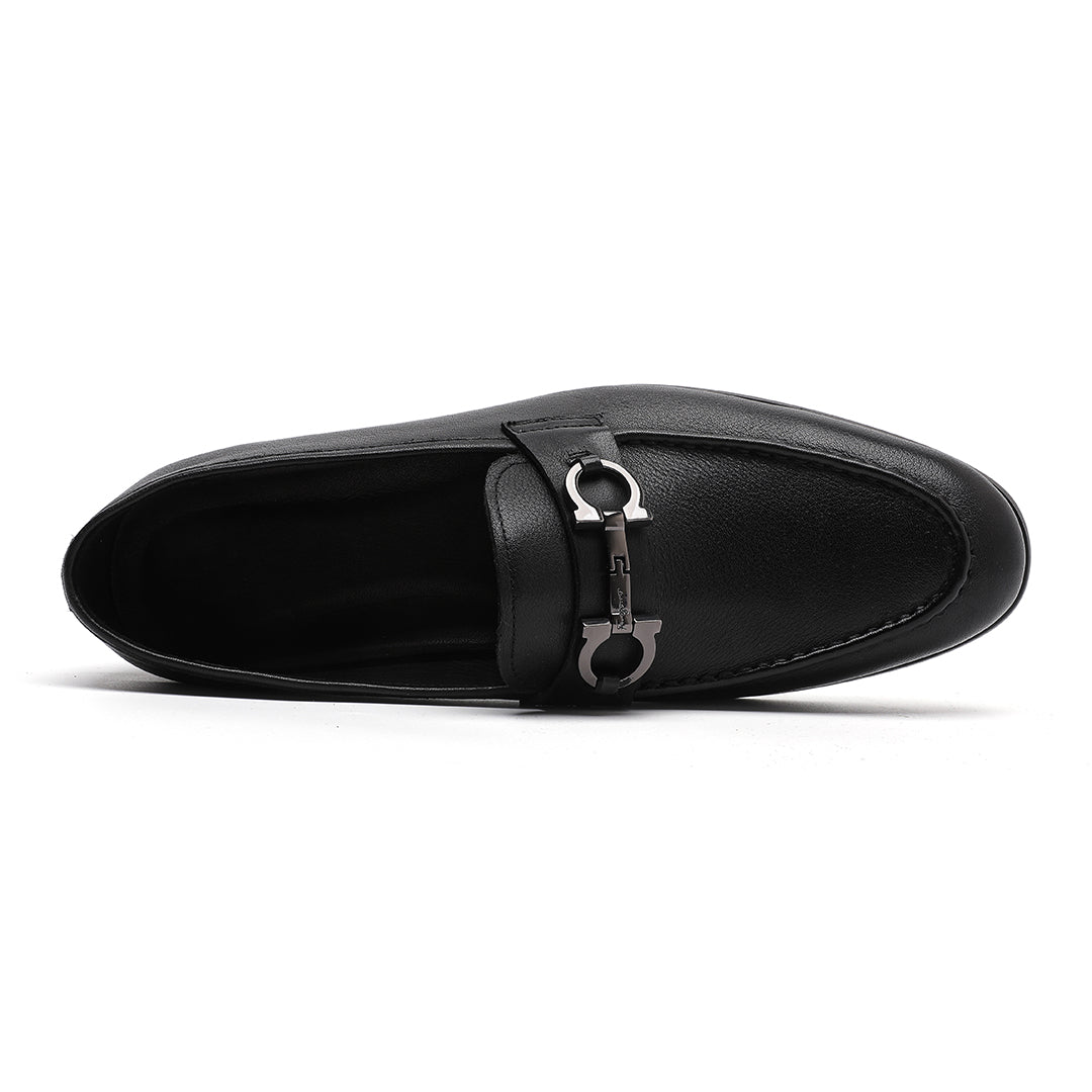 Men's Black Cowhide Leather Classic Bit Loafer