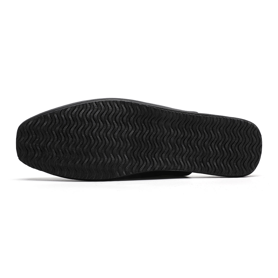 Mens Black Cowhide Slippers Shoes Loafers Slip on Flats Closed Toe Slingbacks Casual