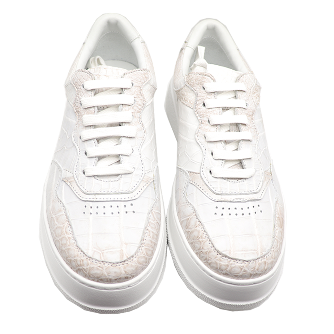 Himalayan white splice crocodile sneaker Leather Low State Casual Me