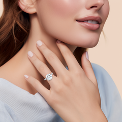 ROUND D VVS1 5.3-5.9 Carat Lab Grown Diamond Engagement Ring - VHNY 