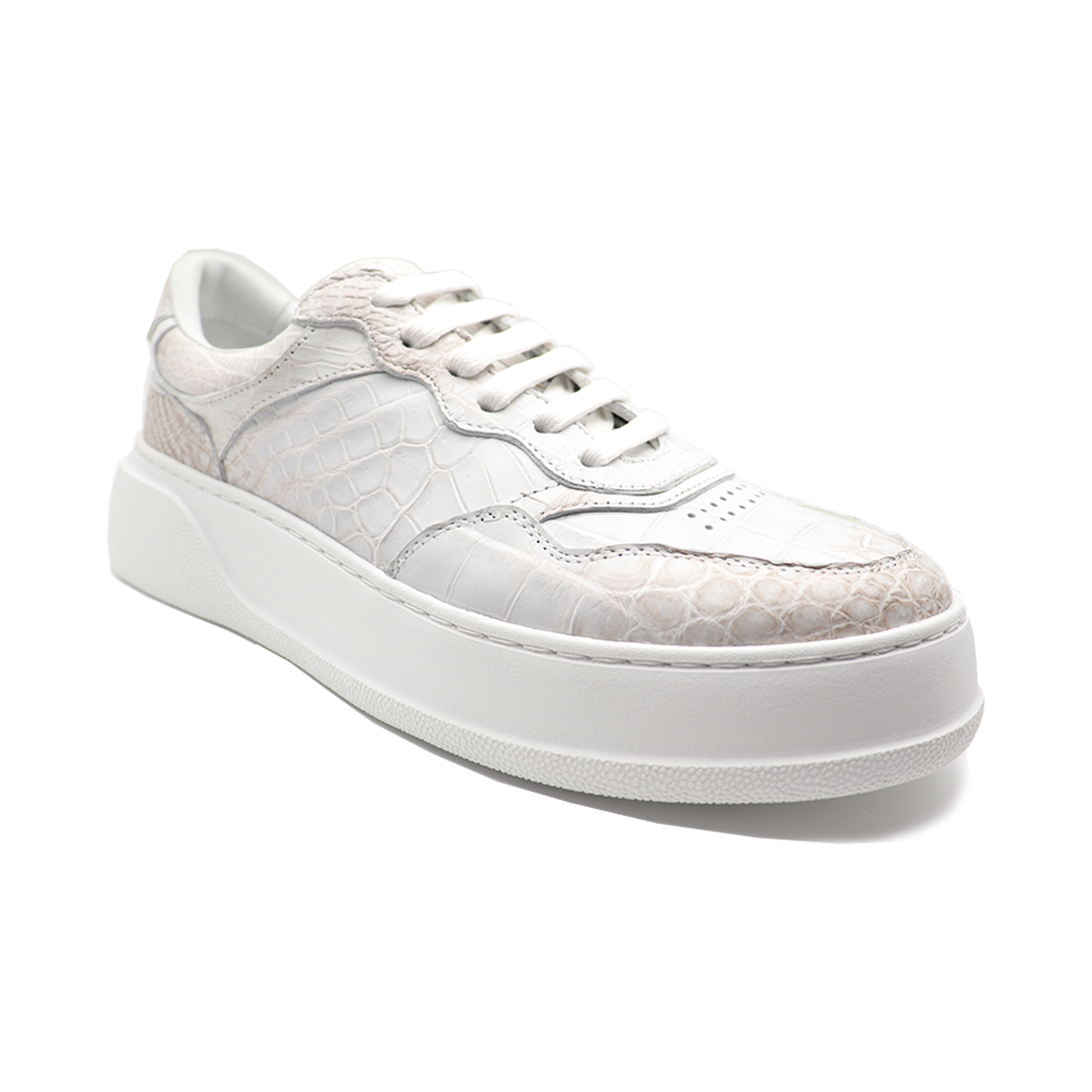 Himalayan white splice crocodile sneaker Leather Low State Casual Me