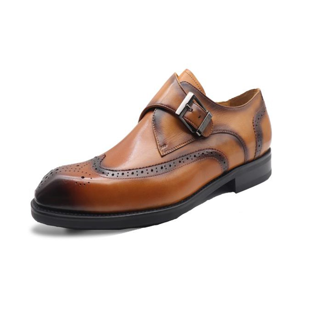 Wingtip monk 2025 strap shoes