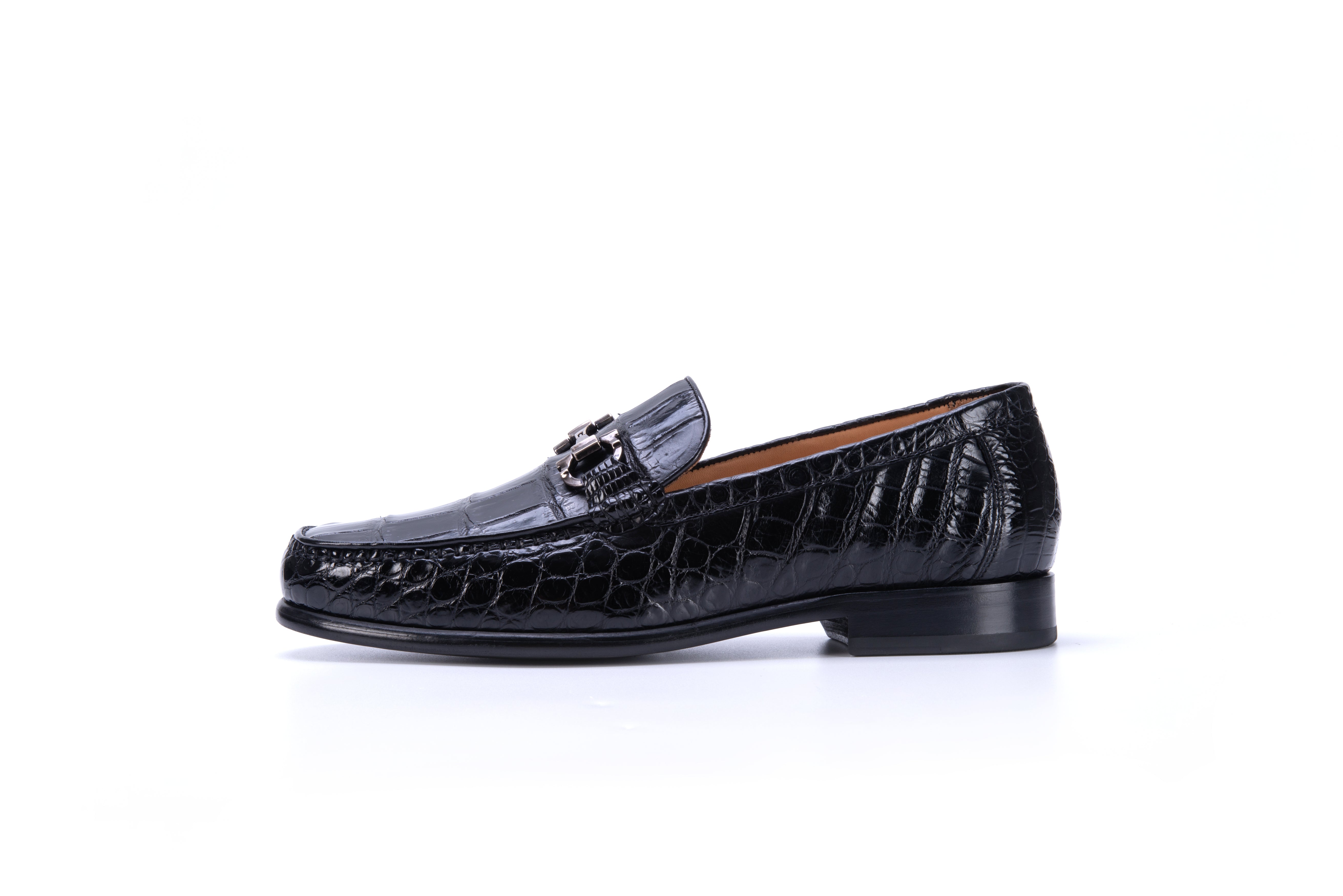 Black Chain Alligator Loafer