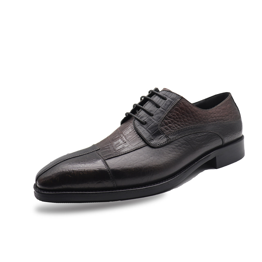 Men's business black brown cowhide shoes