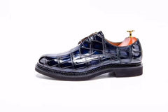 MEN'S BLUE EXOTIC ALLIGATOR  OXFORDS