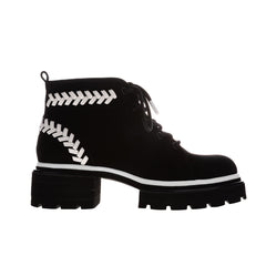 Women's black and white Cashmere Martin boots