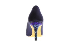 Women's  Purple  silk leather heels | Purple  silk leather with Swarovski crystal pointed  toe Heels