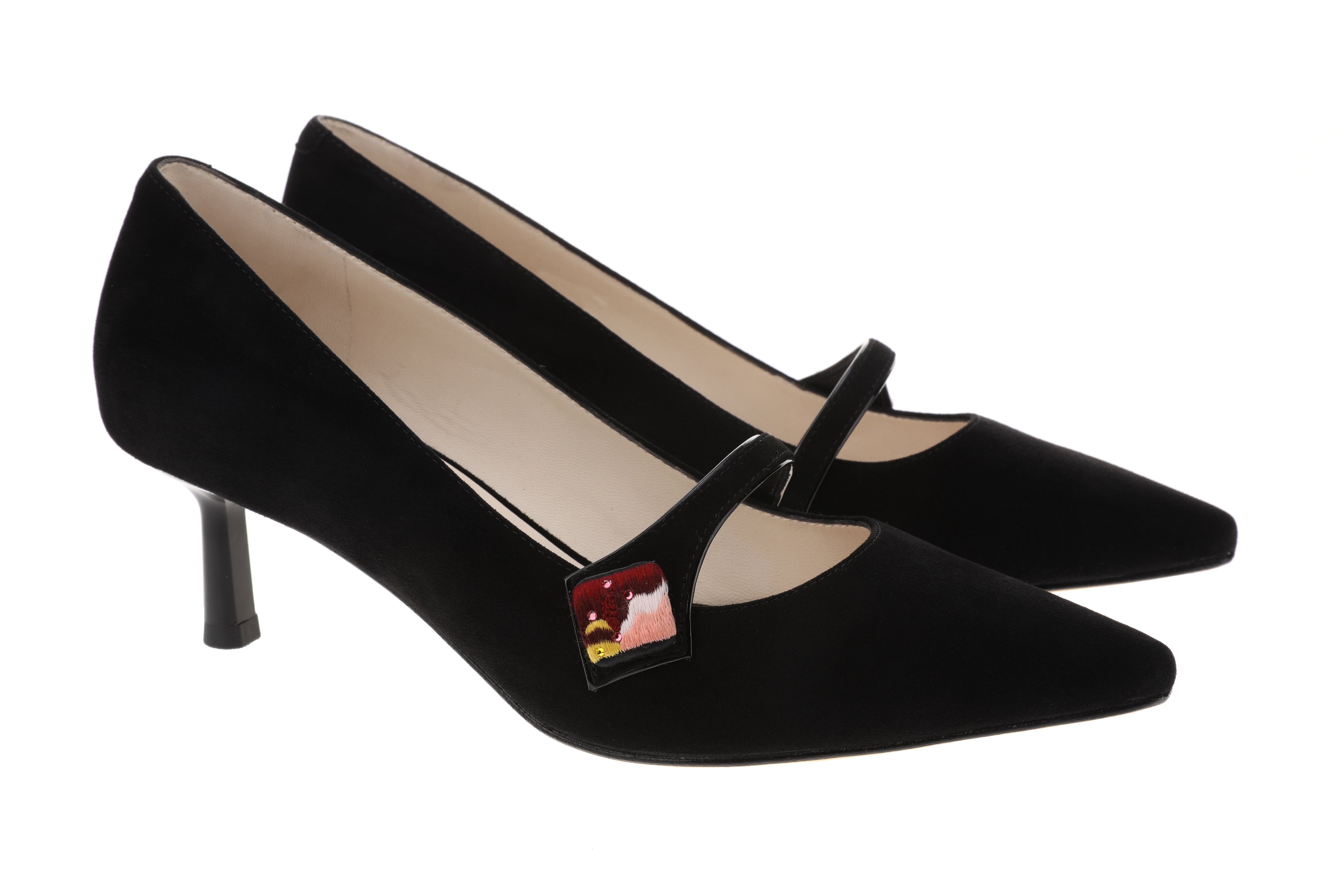 Women's black sheepskin shoes | women ruby thin heel pump