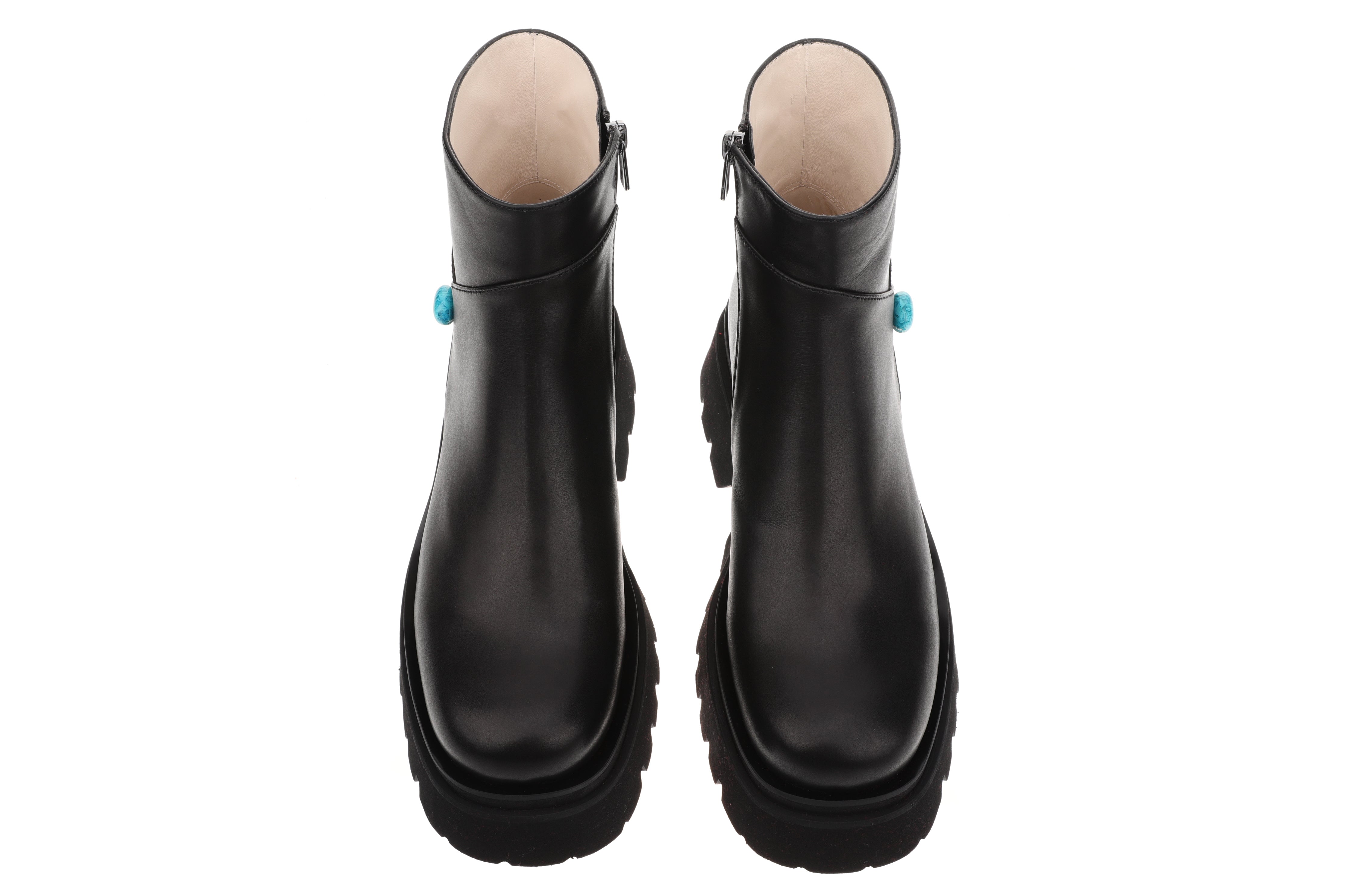 Women's cowhide turquoise equestrian boots