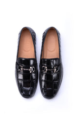 Black Chain Alligator Loafer