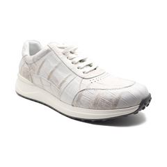 White crocodile sneaker  | Leather Casual Men's Shoes