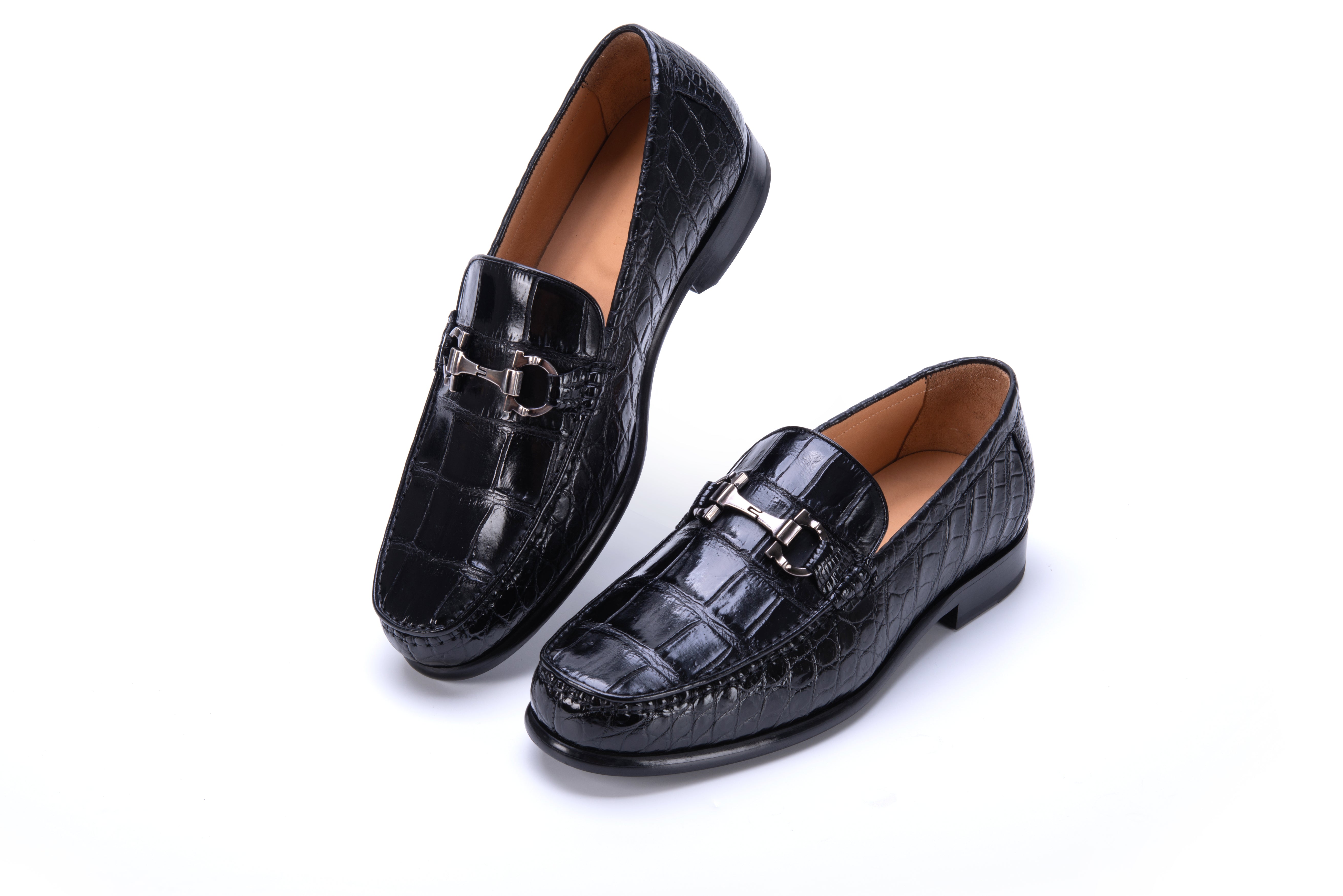 Black Chain Alligator Loafer