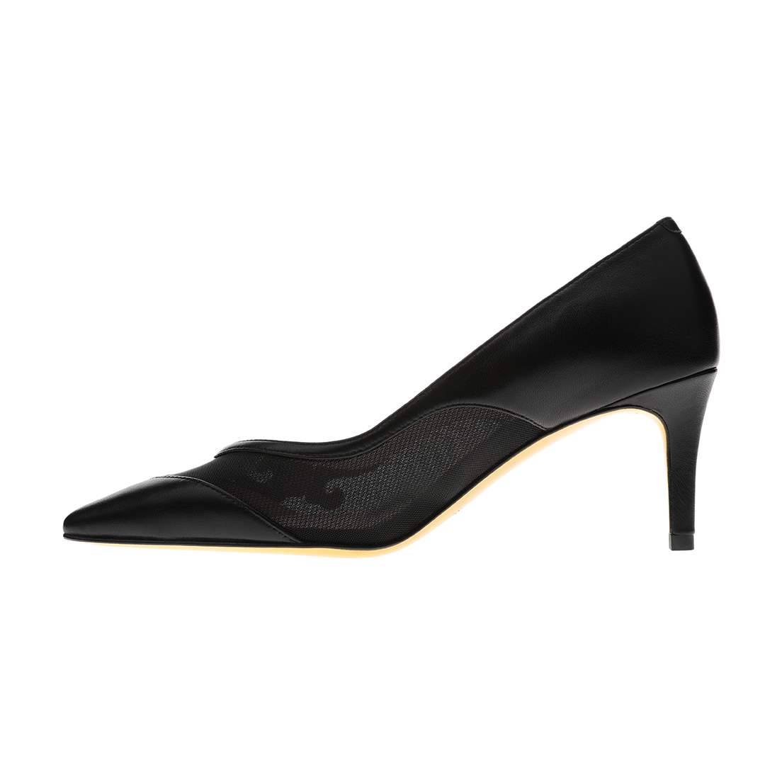 women black sheepskin shoes |  Sigrid women black Leather Gauze thin heel pump