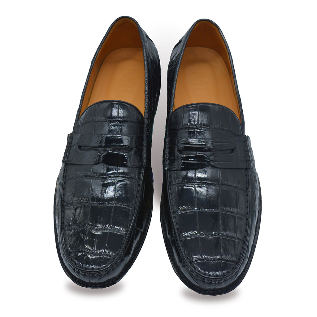 Genuine Luxury Black Alligator Loafer