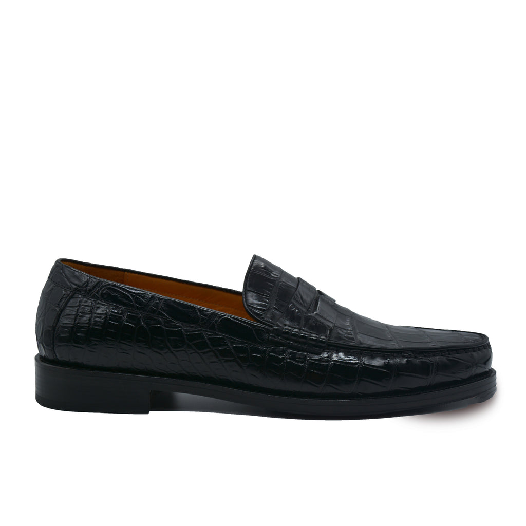 Genuine Luxury Black Alligator Loafer