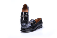 Black Chain Alligator Loafer