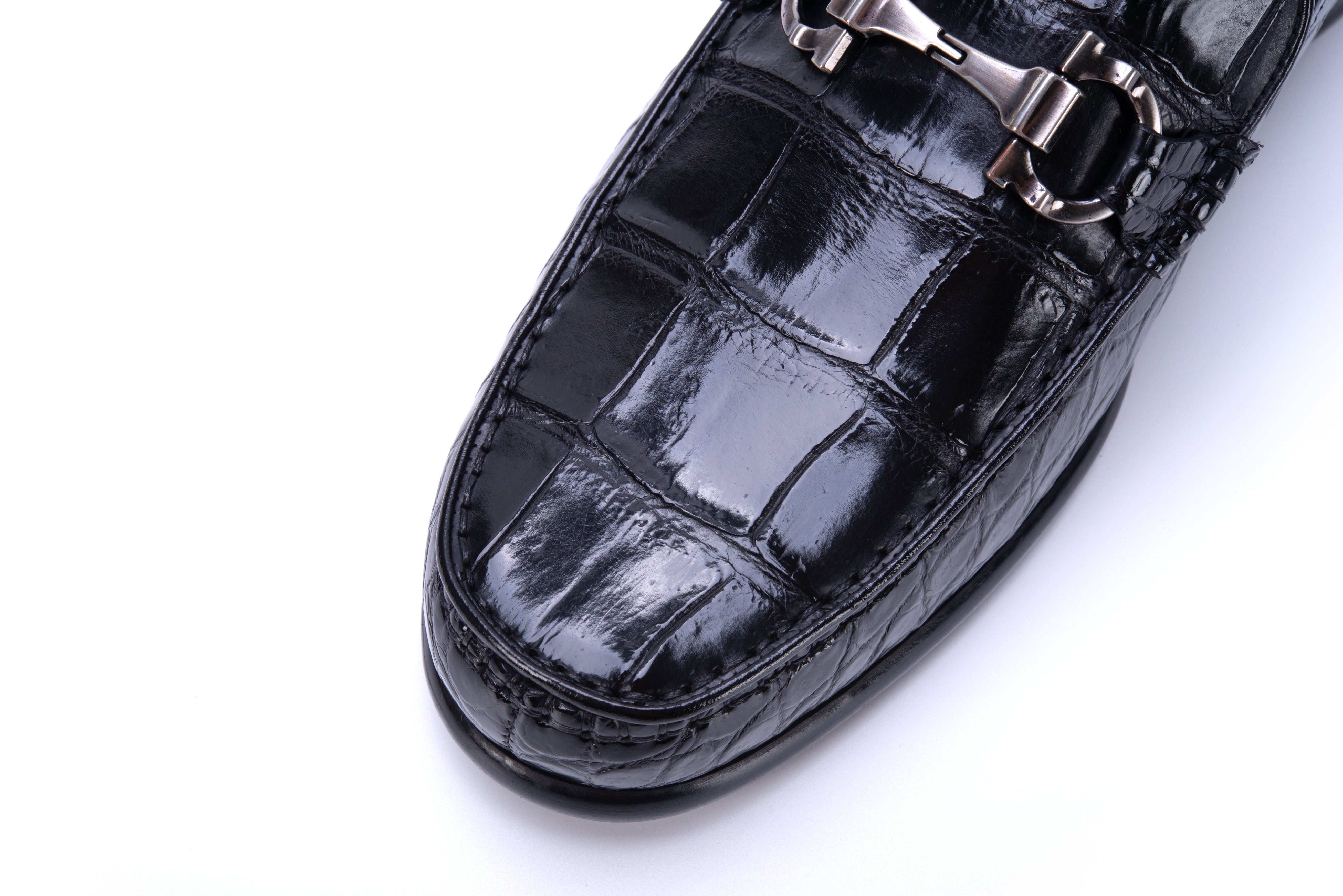 Black Chain Alligator Loafer