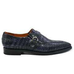 Grey Alligator Monk Strap Loafer