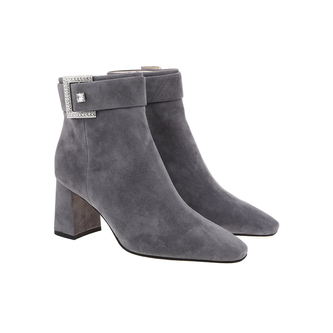 Women's pointed sheep reverse flee ankle boots