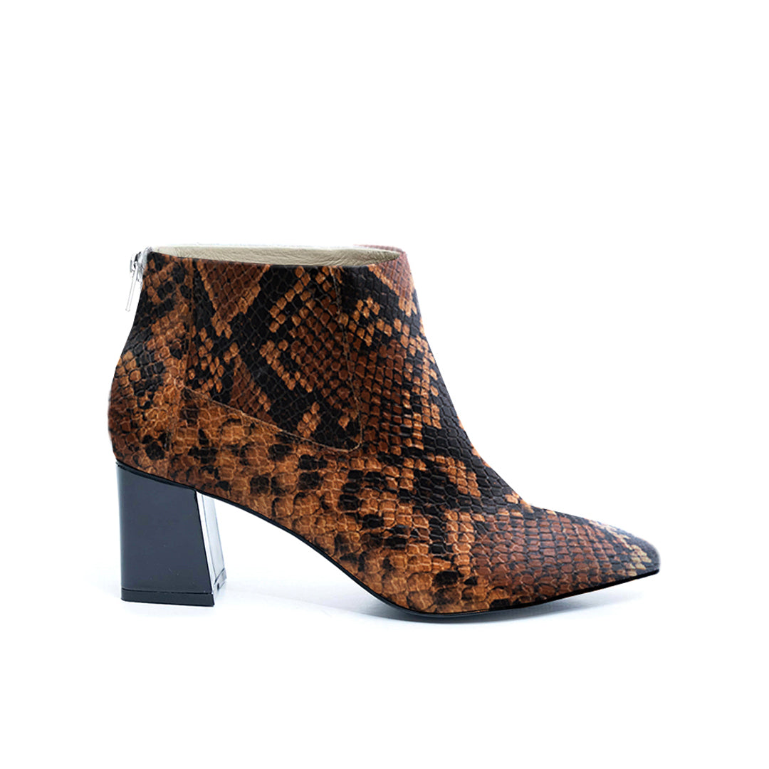 Block Heels Leopard Ankle Boots Crocodile