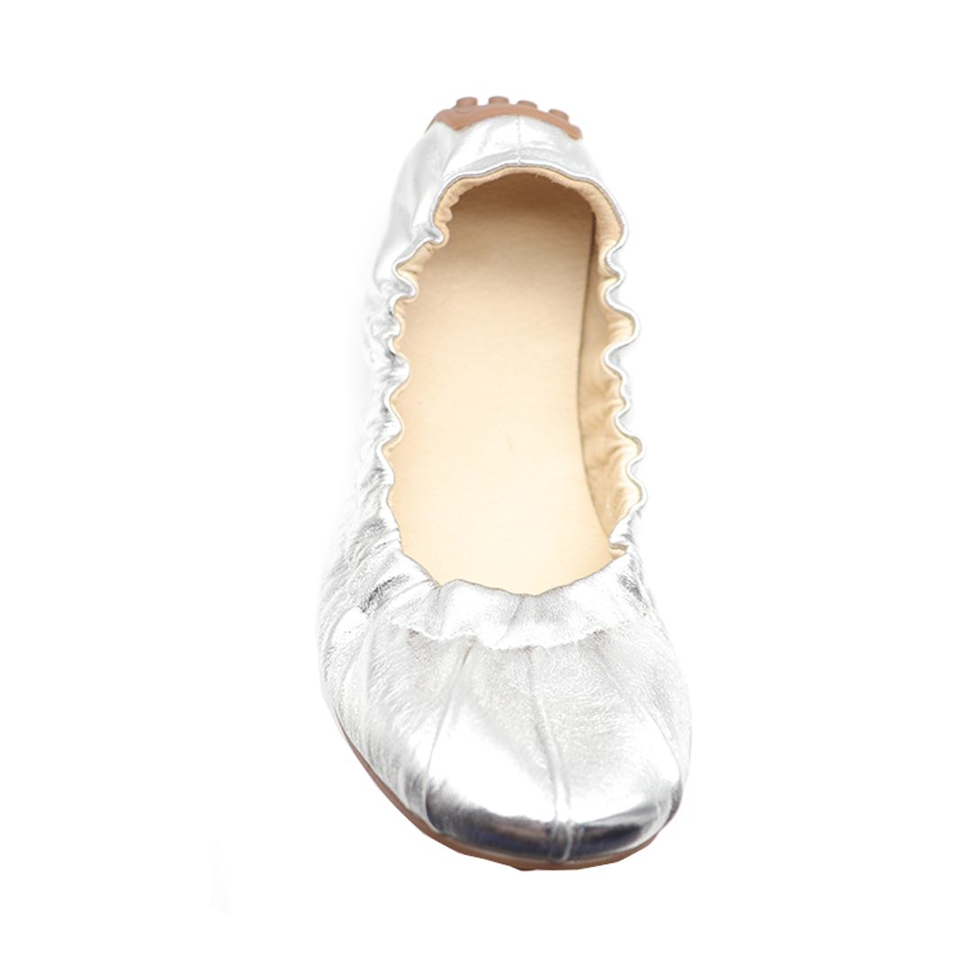 silver minimalistic Flat Commuter Shoes for Women