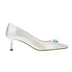 Women's Lazer white pointy low heels