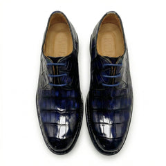 MEN'S BLUE EXOTIC ALLIGATOR OXFORDS