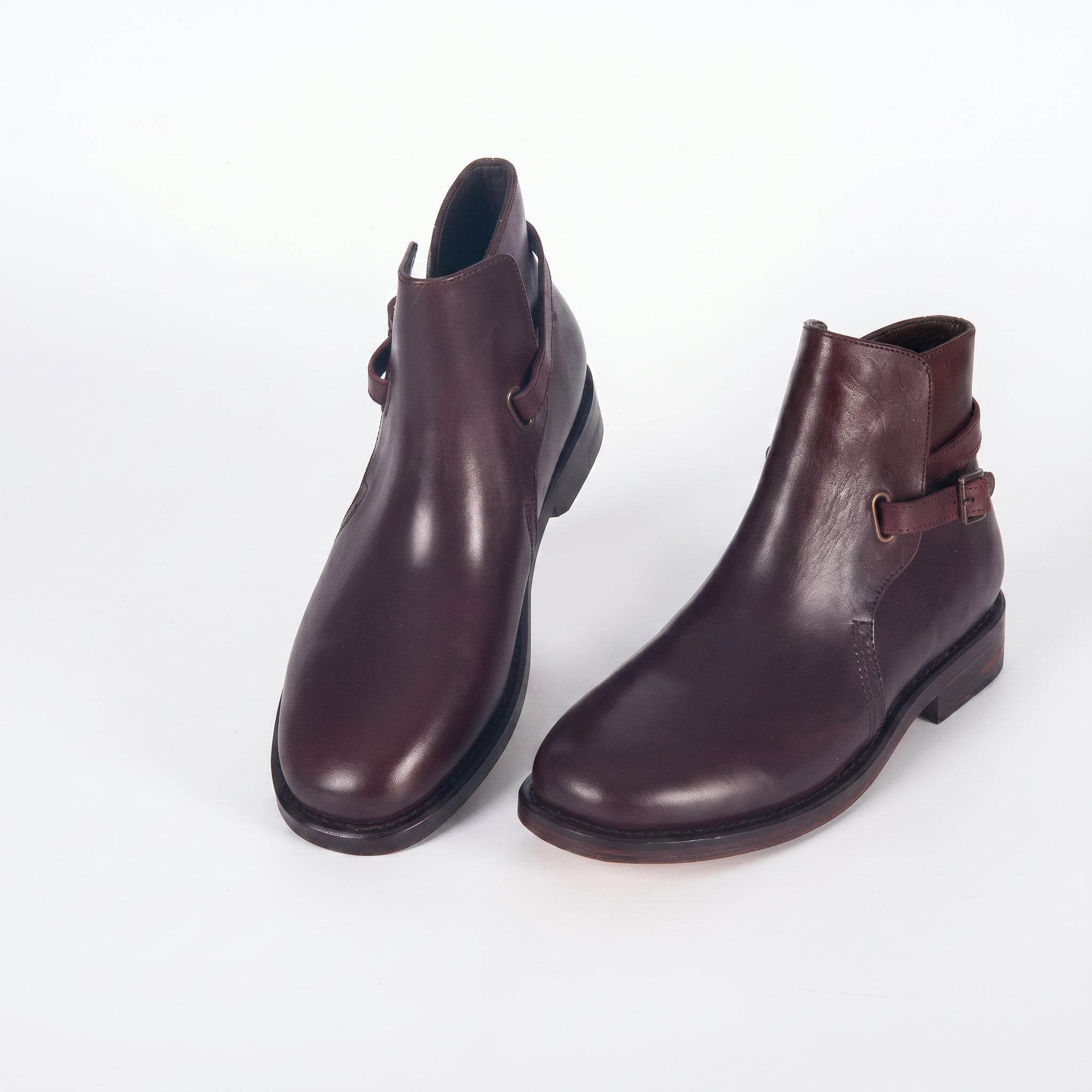 Men's Burgundy Leather Jodhpur Boots