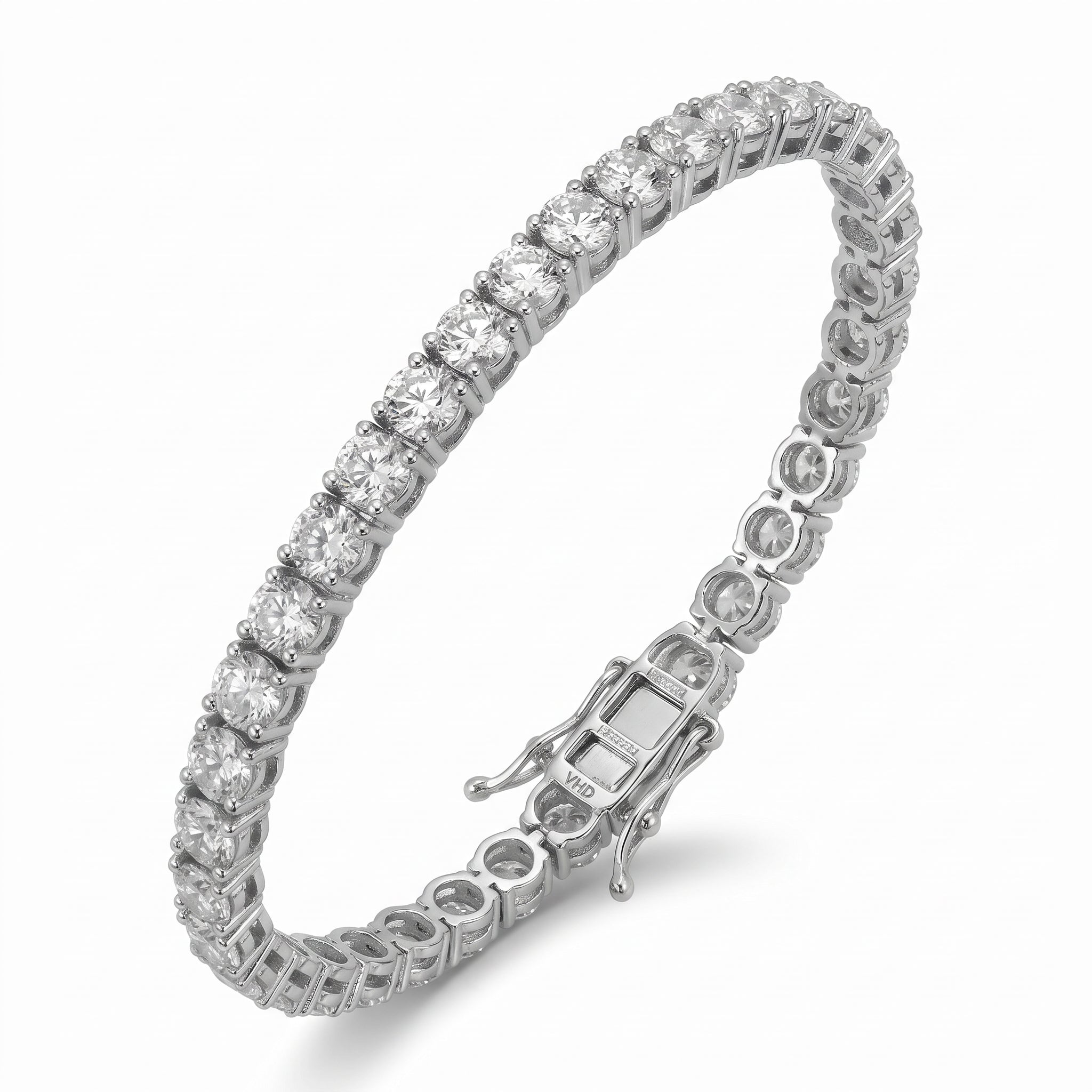 ROUND D-E VVS 5.2/11.1 tcw Lab Grown Diamond Tennis Bracelet in 14K White Gold