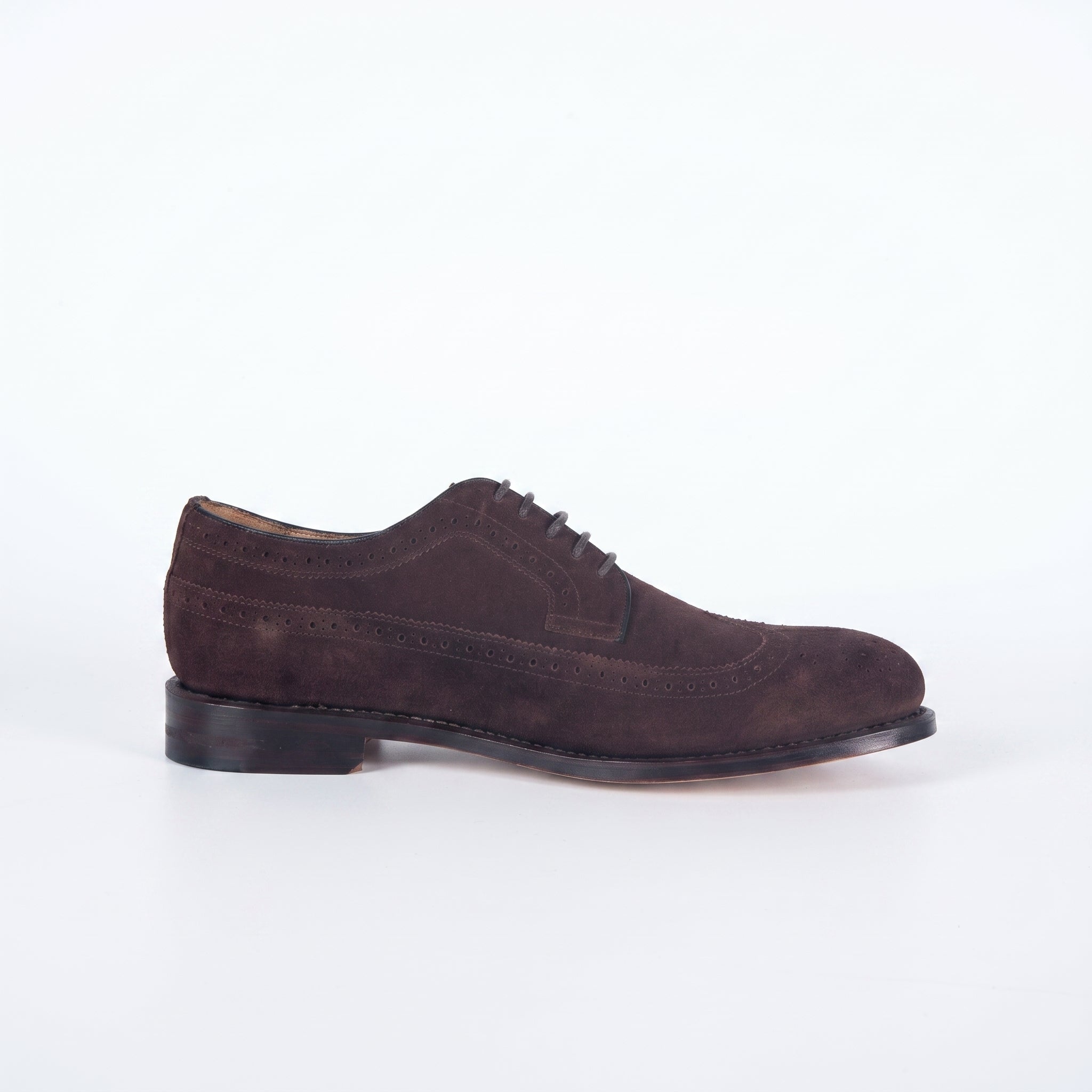 Men's Chocolate Brown Suede Penny Loafers | Contrast Leather Strap & Stitching