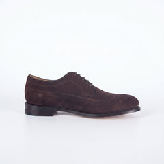 Men's Chocolate Brown Suede Penny Loafers | Contrast Leather Strap & Stitching