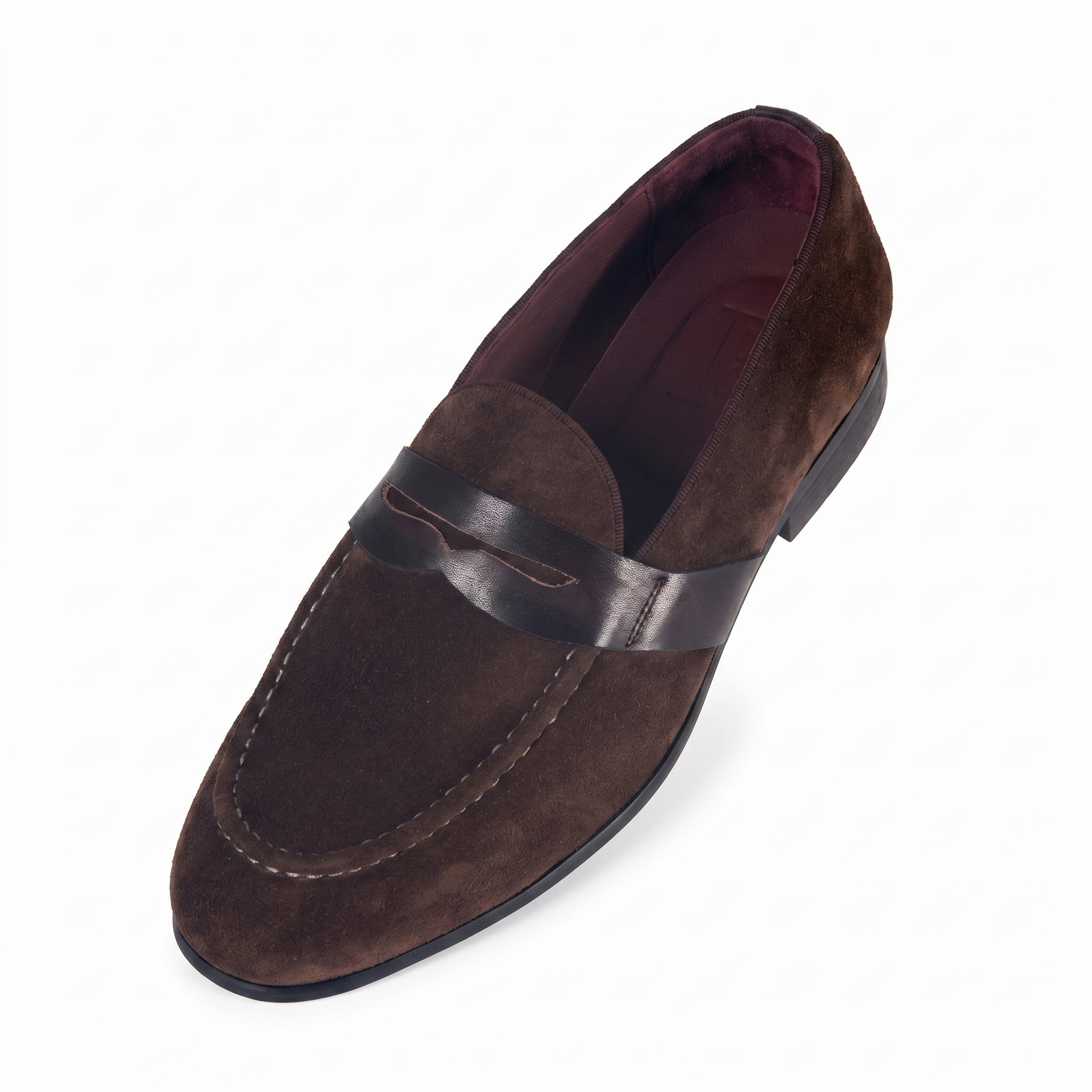 dark brown suede dress shoes Premium Dark Brown Suede Slip-On Loafers