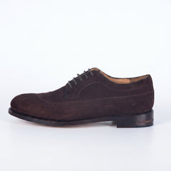Men's Chocolate Brown Suede Penny Loafers | Contrast Leather Strap & Stitching