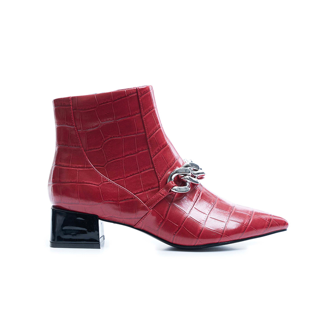 Red crocodile ankle deals boots