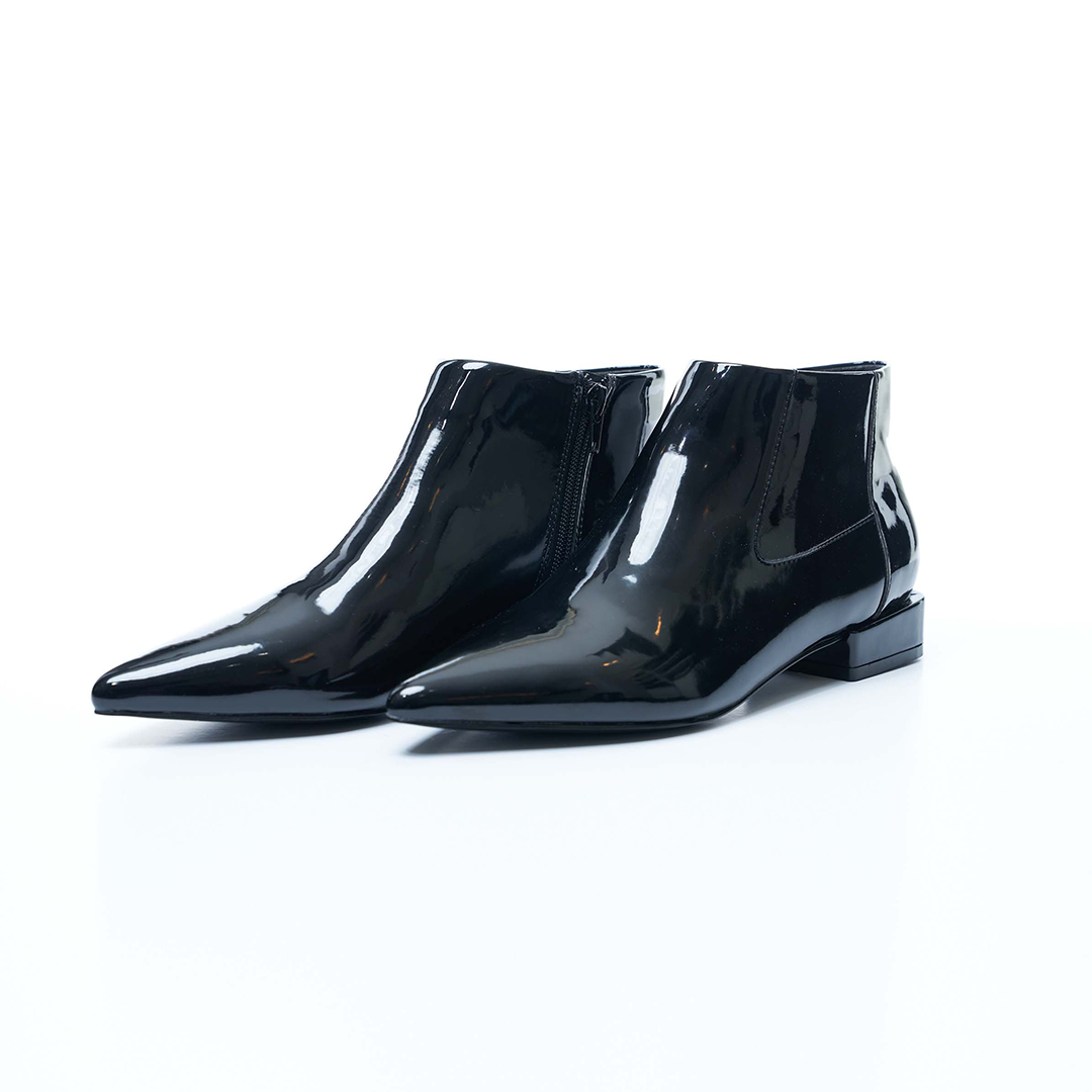Patent leather booties deals black