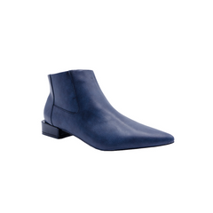 SARA Blue Suede Pointed Toe Ankle Boots
