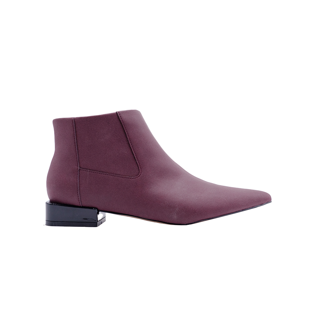 SARA Pointed Toe Ankle Boots Wine Suede