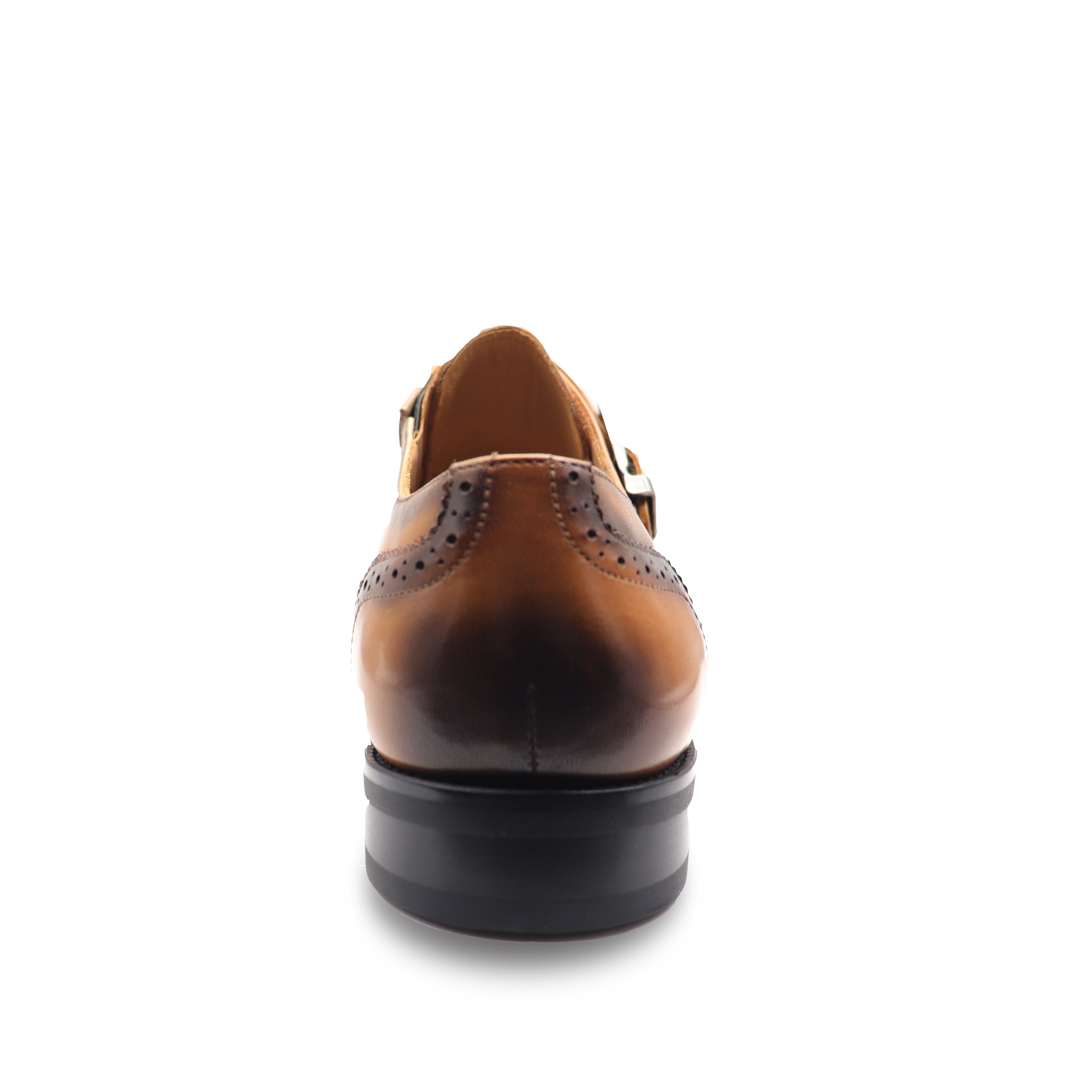 Men's Cognac Brown Formal Wingtip Monk Strap Loafer Men's Cognac Brown Formal Wingtip Monk Strap Loafer