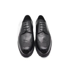Men's high-end business classic black calfskin leather shoes