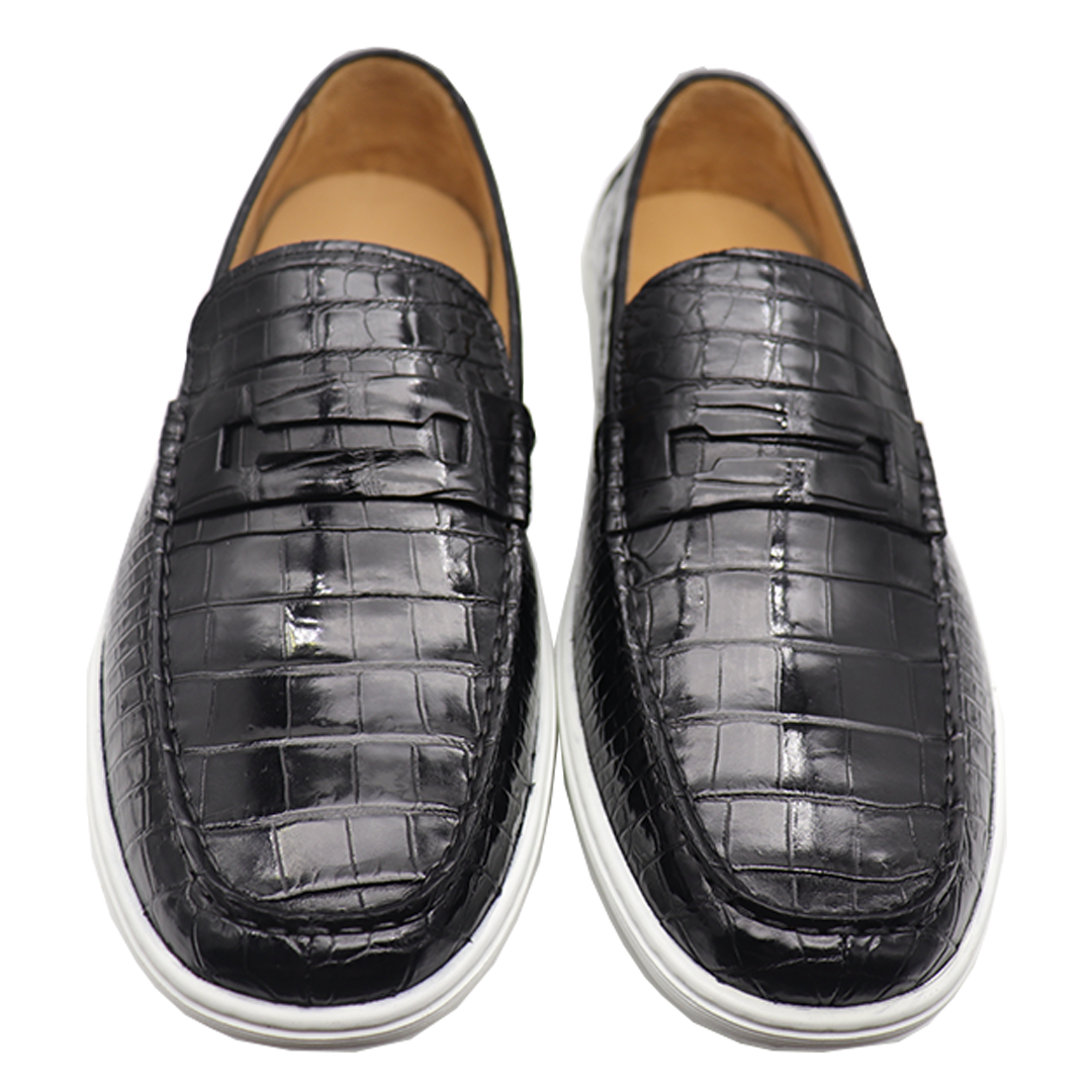 Men's Black Casual Penny Loafer Driving Shoes