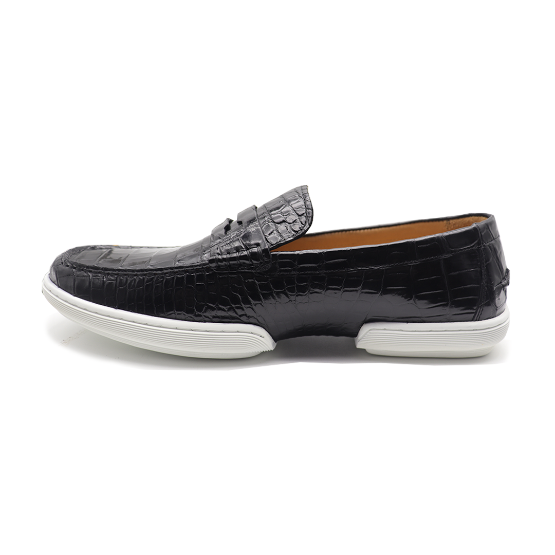 Men's Black Casual Penny Loafer Driving Shoes