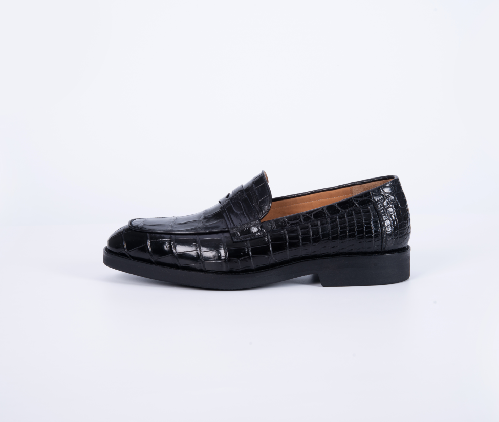 Black Alligator Loafer