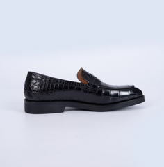 Black Alligator Loafer