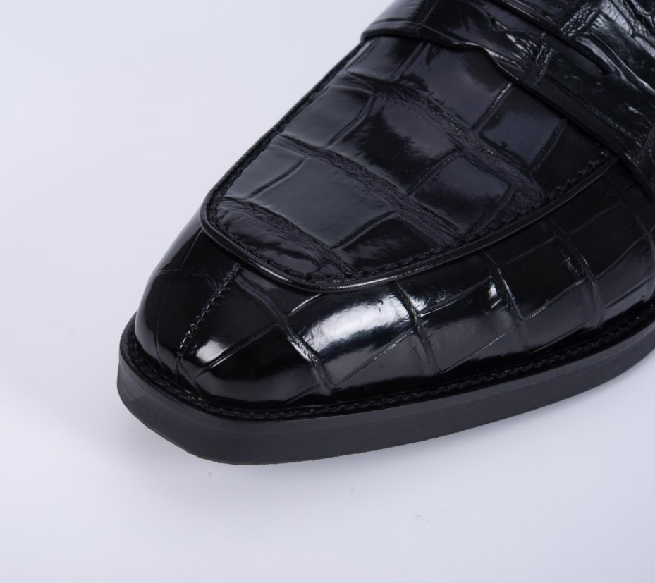 Black Alligator Loafer