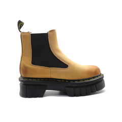 Earthy yellow Meral Durable Cowhide Leather matte Goodyear Welt thick-soled Boots