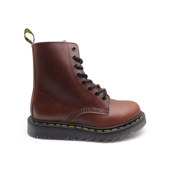Reddish Brown Lace-up Ankle Boots for Womens With Side Zip | The first layer of Oil Skin