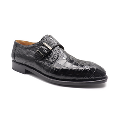 men's black alligator leather loafer|men's black monk strap alligator leather loafer